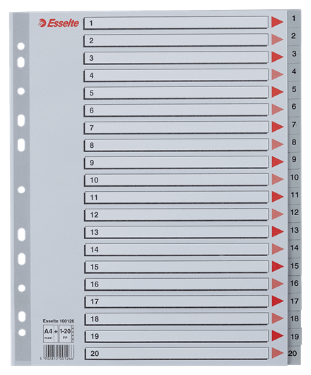 Register A4 1-20 Plast Esselte