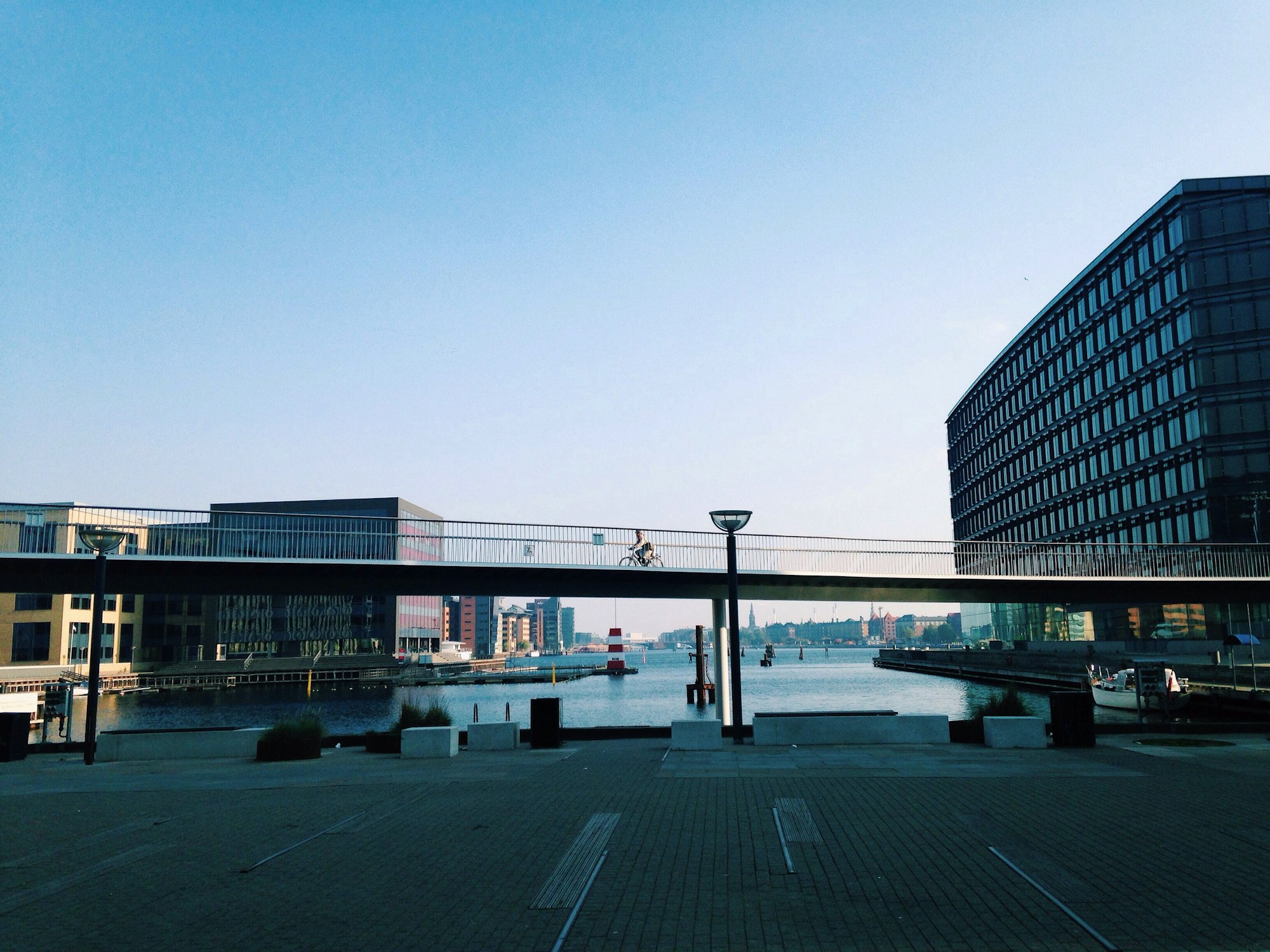 Geometric view of bridge in Copenhagen, Denmark